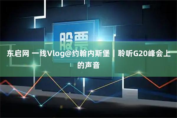 东启网 一线Vlog@约翰内斯堡｜聆听G20峰会上的声音