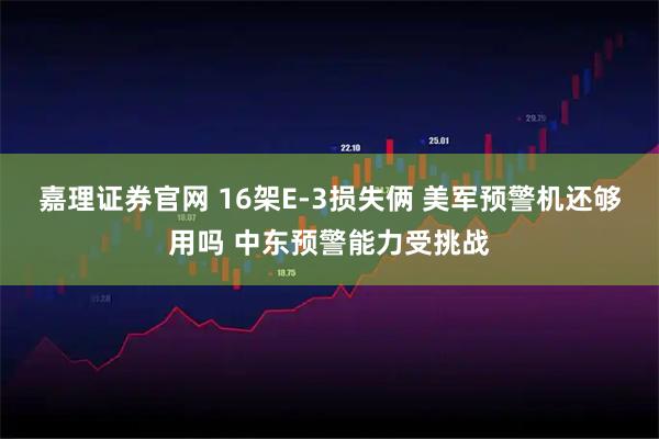 嘉理证券官网 16架E-3损失俩 美军预警机还够用吗 中东预警能力受挑战