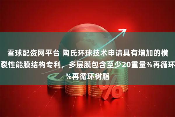雪球配资网平台 陶氏环球技术申请具有增加的横向撕裂性能膜结构专利，多层膜包含至少20重量%再循环树脂